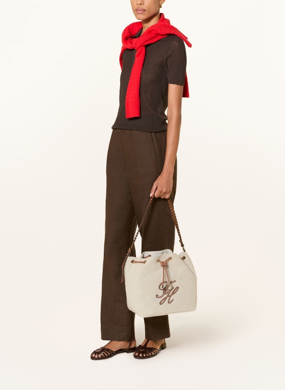 TOMMY HILFIGER tas LICHTGRIJS / COGNAC