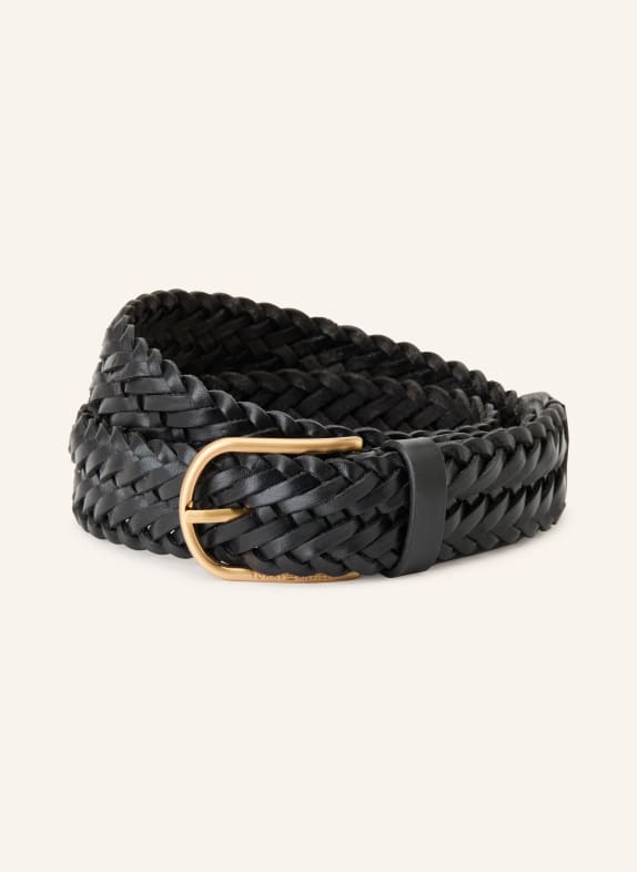 TOMMY HILFIGER Braided leather belt BLACK