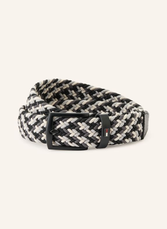 TOMMY HILFIGER Braided belt BLACK / LIGHT GRAY / GRAY