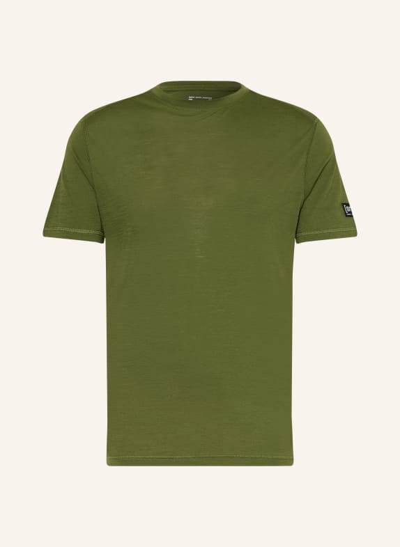 super.natural T-shirt SIERRA140 z wełną merino OLIWKOWY