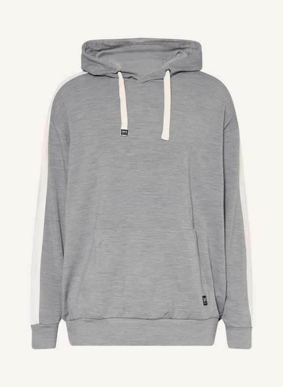 super.natural Hoodie COLORADO mit Merinowolle HELLGRAU / WEISS