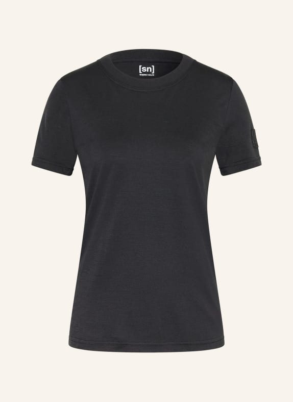 super.natural T-Shirt CASUAL RIB SCHWARZ