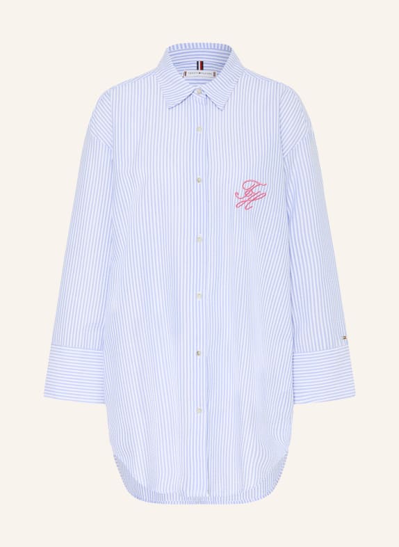 TOMMY HILFIGER overhemdblouse LICHTBLAUW / ROZE / WIT