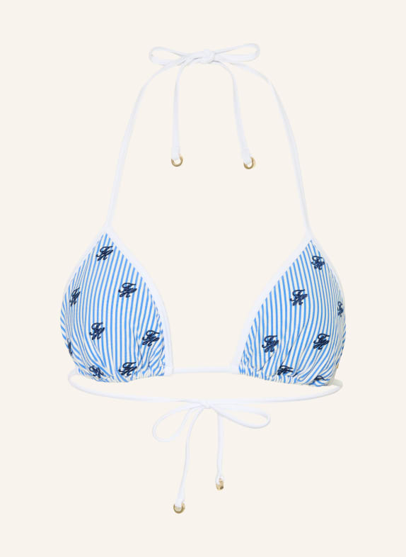 TOMMY HILFIGER Triangle bikini top BLUE / DARK BLUE / WHITE