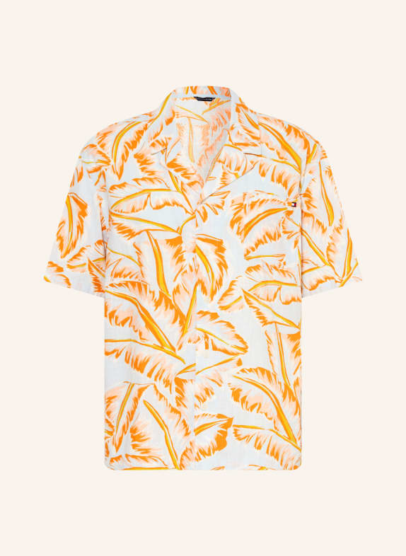 TOMMY HILFIGER Košile s krátkým rukávem Comfort Fit ORANŽOVÁ / ČERNOŠEDÁ / NEONOVĚ ŽLUTÁ