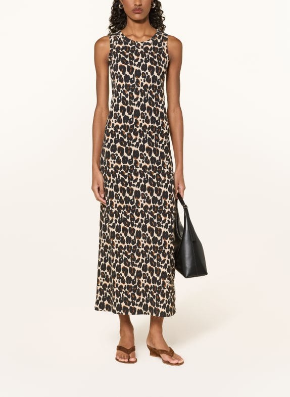 MAJESTIC FILATURES Jerseykleid BEIGE / BRAUN / SCHWARZ