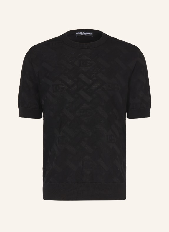 DOLCE & GABBANA Polo en maille de soie NOIR