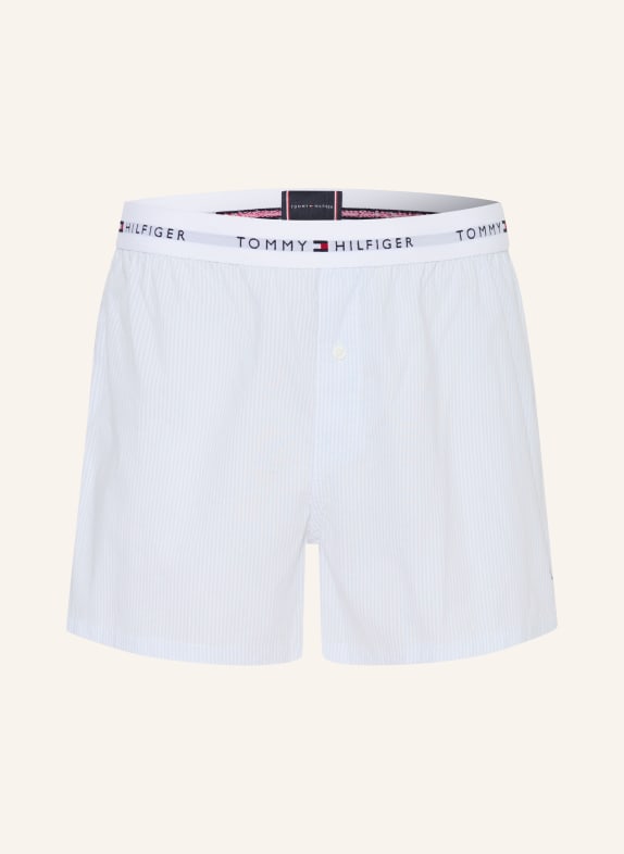 TOMMY HILFIGER 2er-Pack Web-Boxershorts HELLBLAU / WEISS