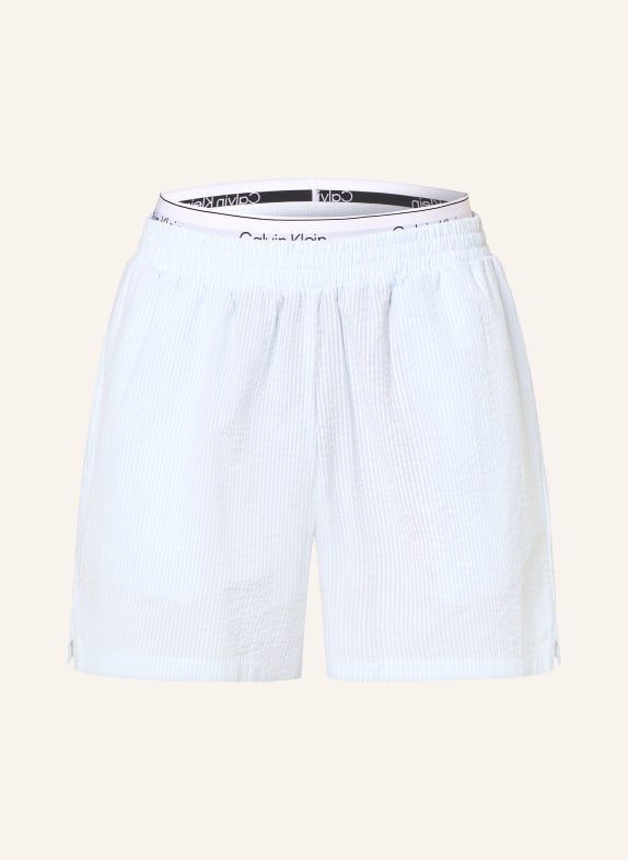 Calvin Klein Spací kalhoty SEERSUCKER TMAVĚ MODRÁ / BÍLÁ