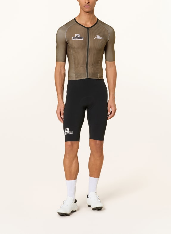 CAFÉ DU CYCLISTE Speedsuit CERISE met gewatteerd inzetstuk KAKI / ZWART