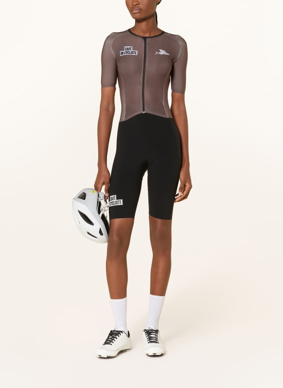 CAFÉ DU CYCLISTE Speedsuit CERISE met gewatteerd inzetstuk OLIJF / ZWART
