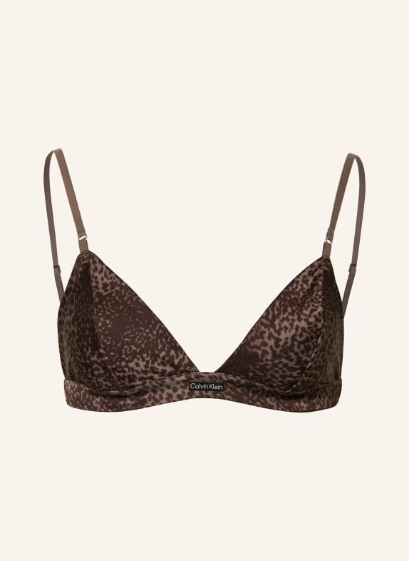 Calvin Klein Soutien-gorge triangle SIGNATURE SATIN en satin TAUPE / NOIR