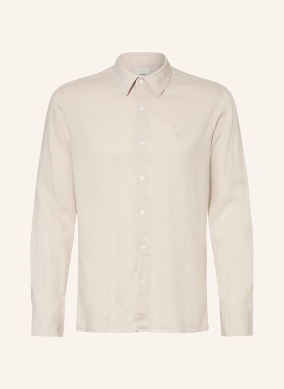 Calvin Klein Hemd Classic Fit mit Leinen BEIGE