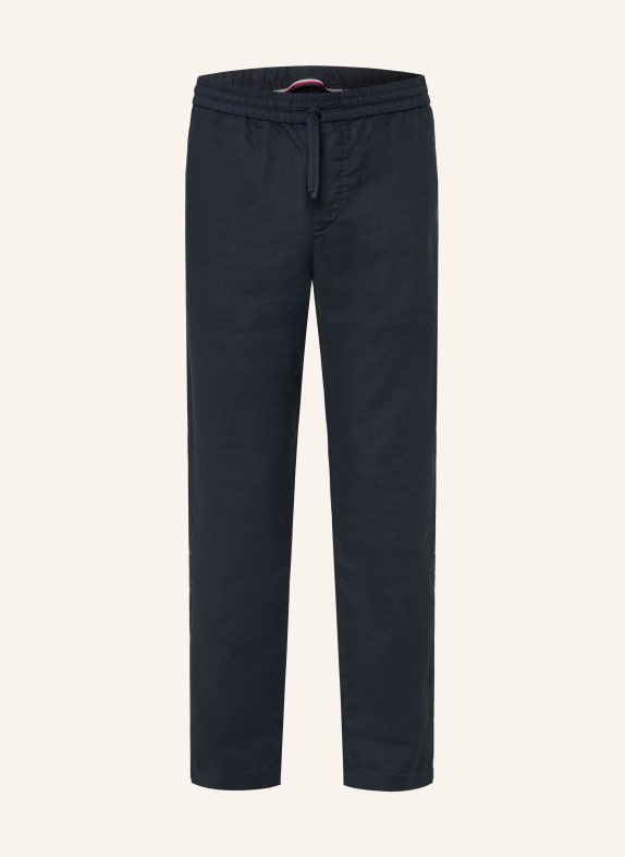 TOMMY HILFIGER HARLEM linen pants, regular tapered fit DARK BLUE