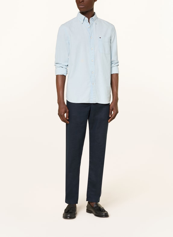 TOMMY HILFIGER Linnebyxor HARLEM Regular Tapered Fit MÖRKBLÅ