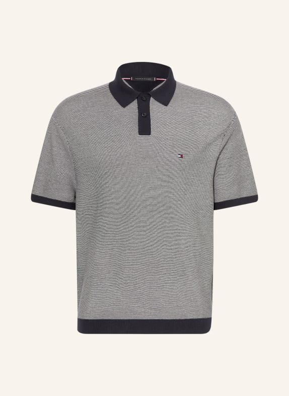 TOMMY HILFIGER piqué polo shirt DARK BLUE / WHITE