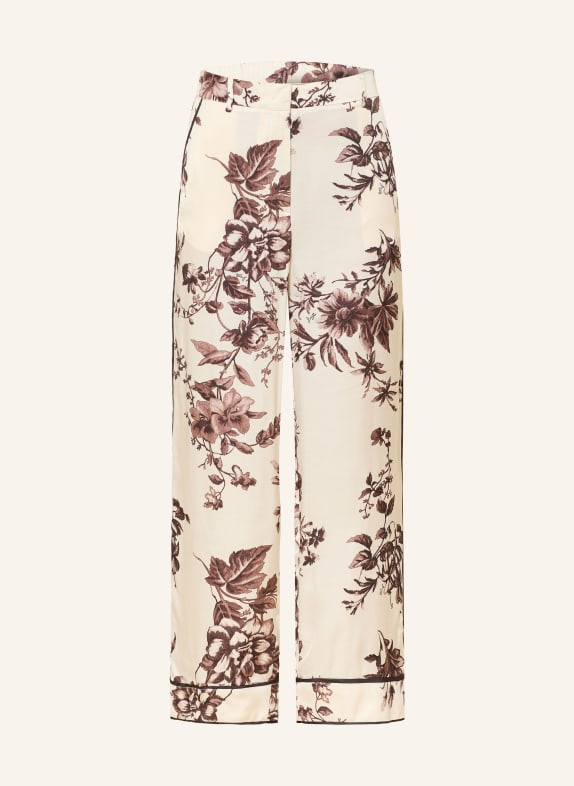 LIU JO Marlenehose aus Satin BRAUN / DUNKELBRAUN / ECRU