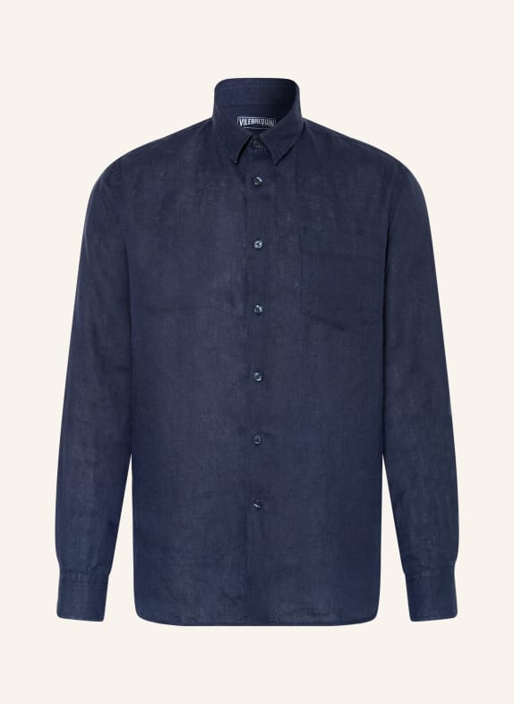 VILEBREQUIN Leinenhemd CAROUBIS Comfort Fit DUNKELBLAU