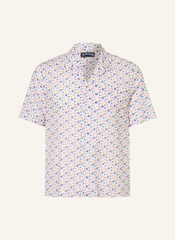 VILEBREQUIN Resorthemd MICRO RONDE DES TORTUES Slim Fit WEISS / LILA / ORANGE