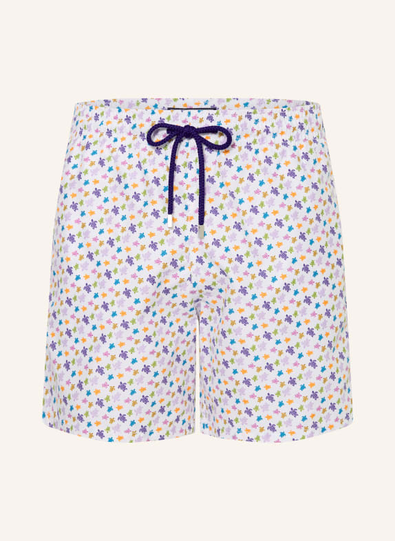 VILEBREQUIN MOOREA Swim Shorts WHITE / ORANGE / BLUE