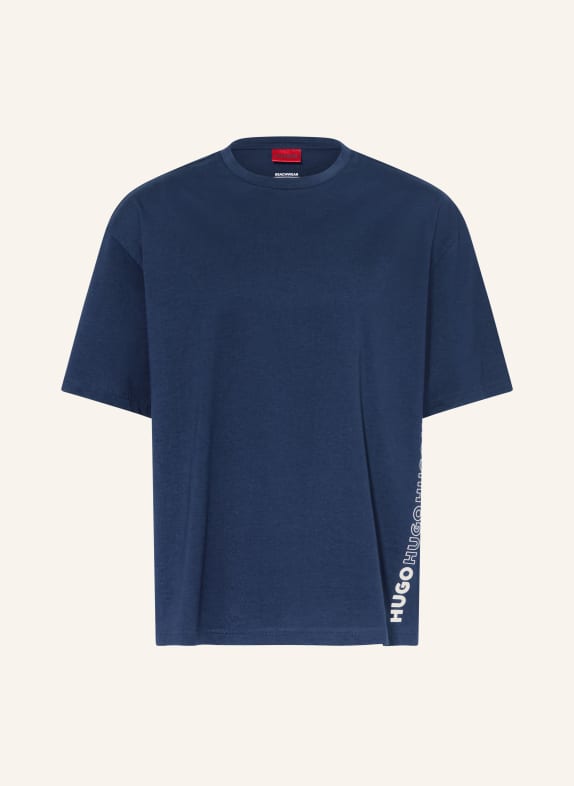 HUGO T-shirt TIKI DONKERBLAUW / WIT