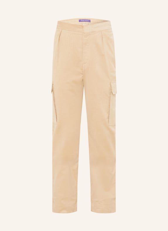 RALPH LAUREN PURPLE LABEL Cargohose Slim Fit aus Cord HELLBRAUN