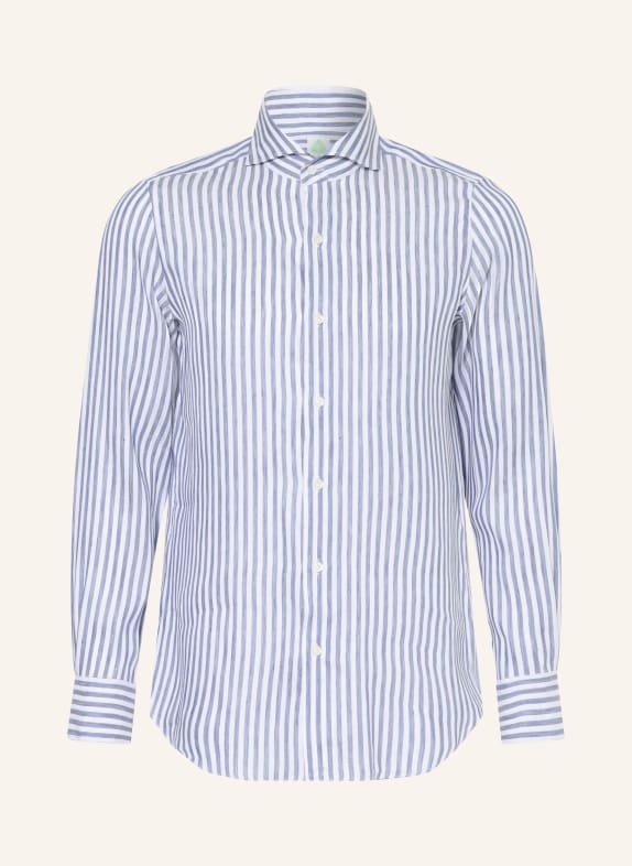 FINAMORE 1925 Koszula TOKYO SERGIO Slim Fit z lnu GRANATOWY / BIAŁY