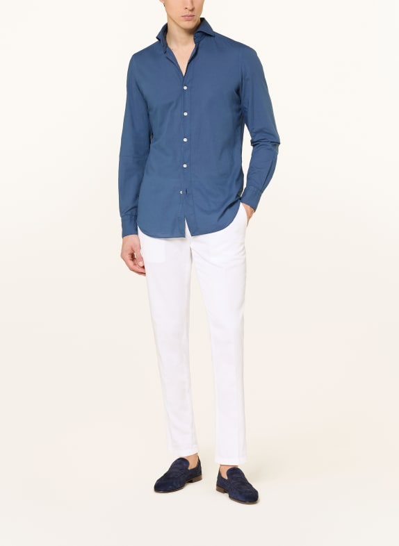 FINAMORE 1925 Overhemd TOKYO SERGIO Slim Fit DONKERBLAUW