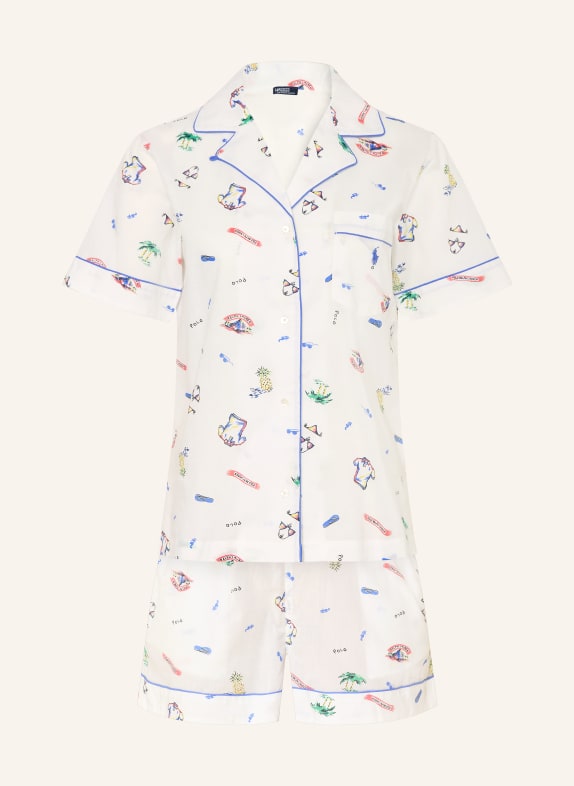POLO RALPH LAUREN Shorty-Schlafanzug WEISS / ROT / BLAU