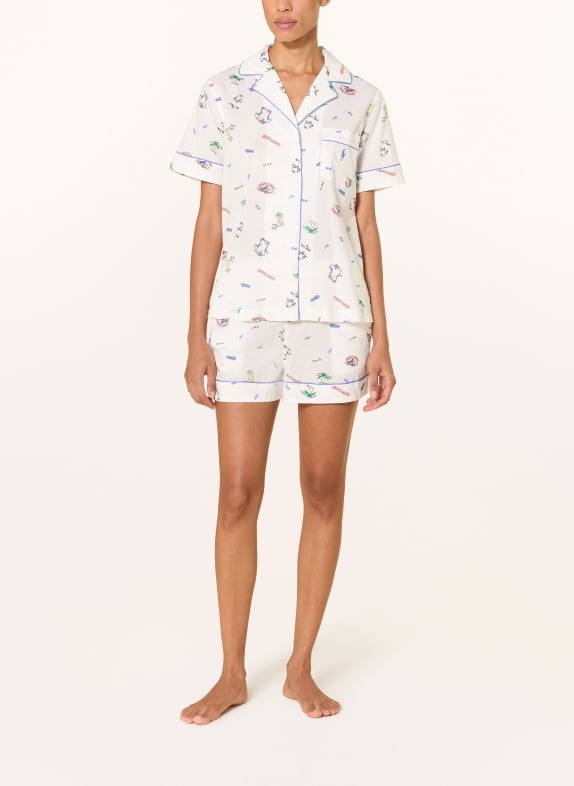 POLO RALPH LAUREN Shorty-Schlafanzug WEISS / ROT / BLAU