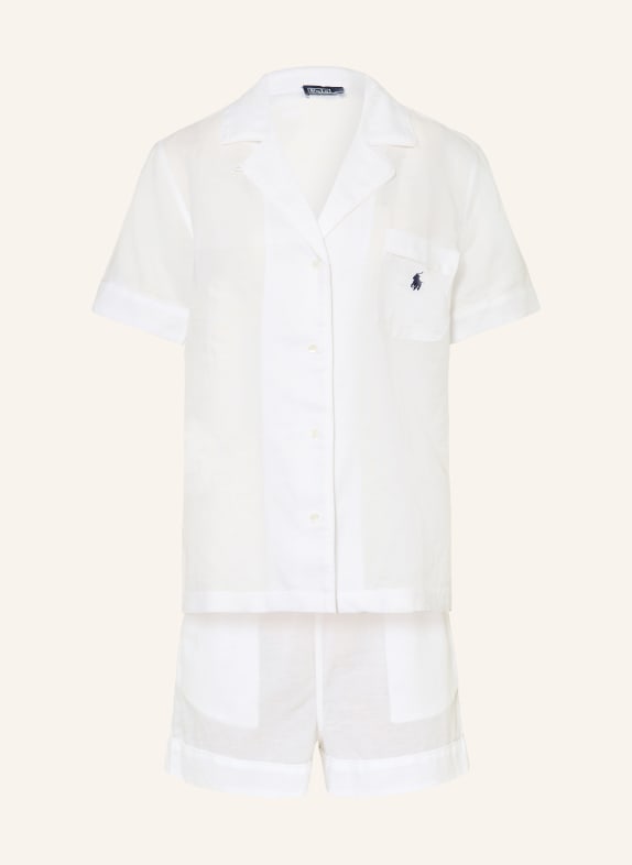 POLO RALPH LAUREN Shorty-Schlafanzug mit Leinen WEISS