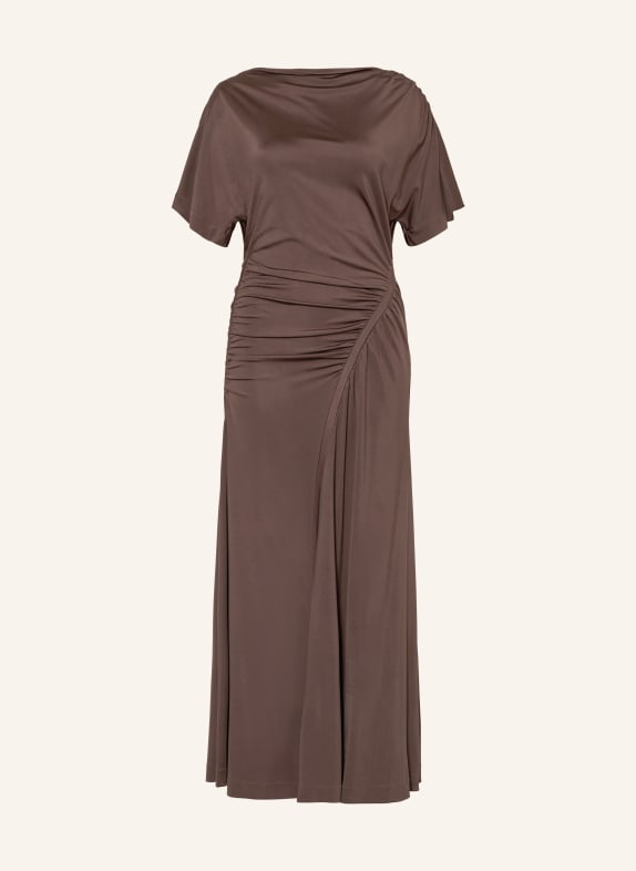 BOSS satin dress DARK BROWN