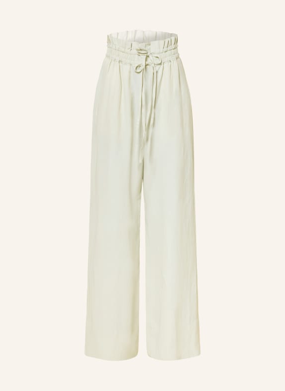 BOSS TACOLA paperbag pants in satin LIGHT GREEN