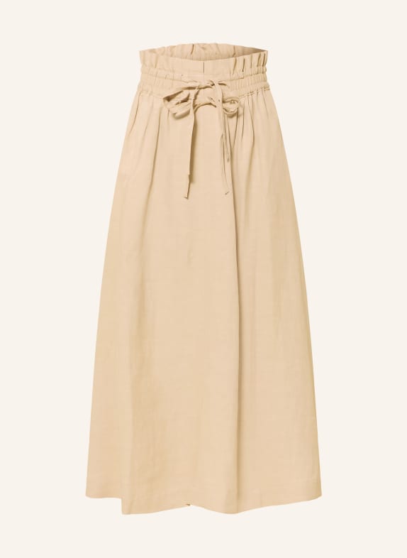 BOSS Sukně VAKOLA s volánky BÉŽOVÁ