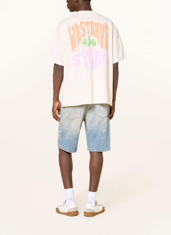 WRSTBHVR T-shirt FLYNN ECRU / PAARS / ORANJE