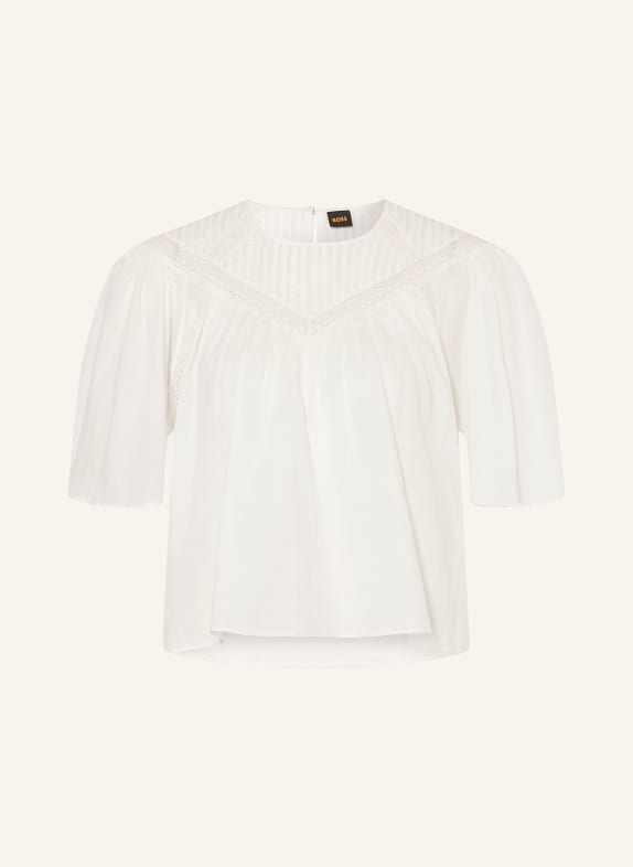 BOSS Blusenshirt BENZY mit Spitze WEISS