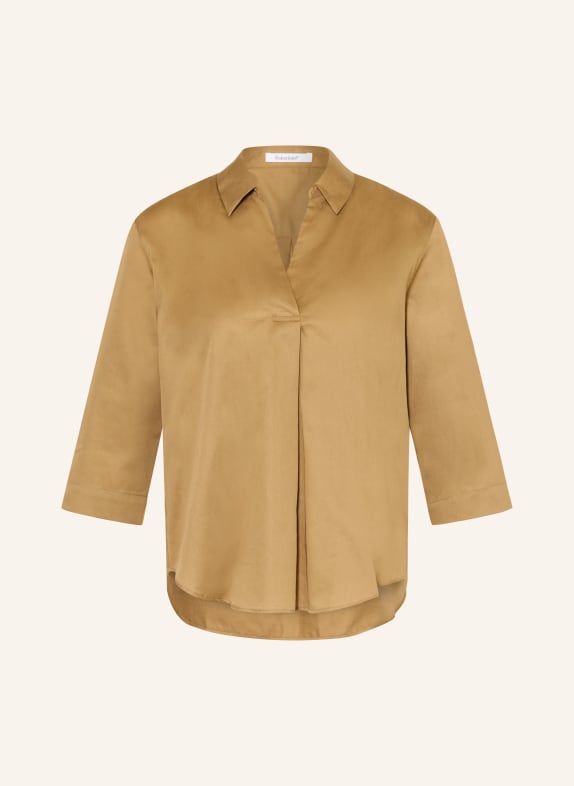 Soluzione Blouse-style shirt with 3/4 sleeves CAMEL