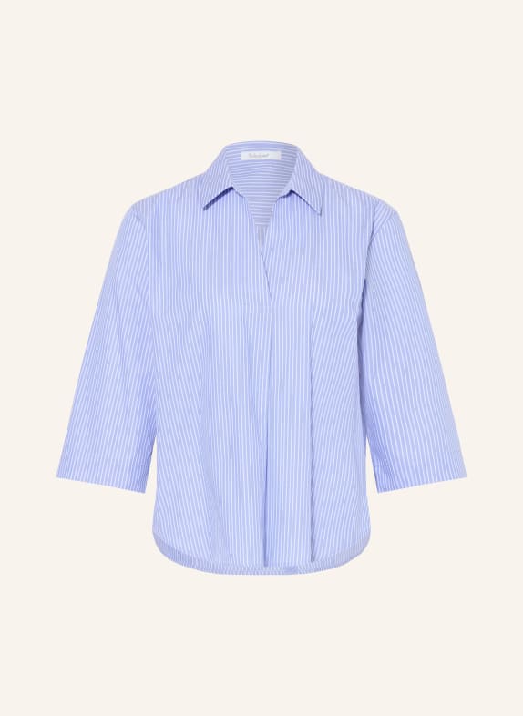 Soluzione Blusenshirt mit 3/4-Arm HELLBLAU / WEISS