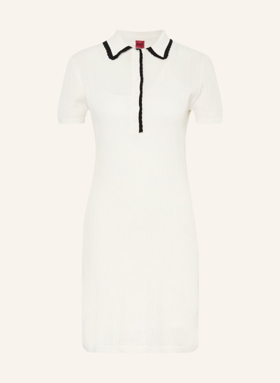 HUGO Strick-Polokleid SLYSY CREME / SCHWARZ