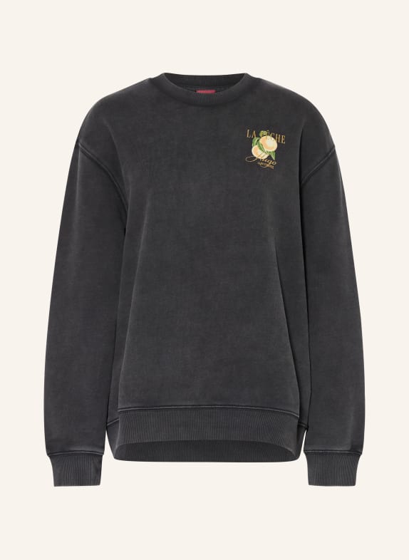 HUGO Sweatshirt SCHWARZ / ORANGE / GRÜN