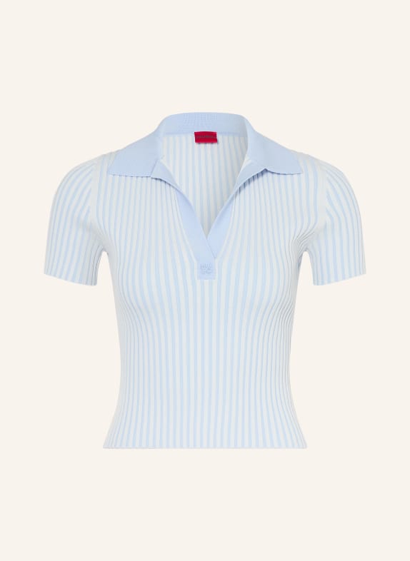 HUGO SUNSYRA Knit Polo Shirt LIGHT BLUE