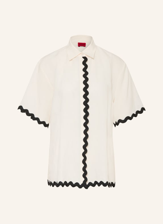 HUGO CAMULE Shirt with 3/4-Length Sleeves WHITE / BLACK