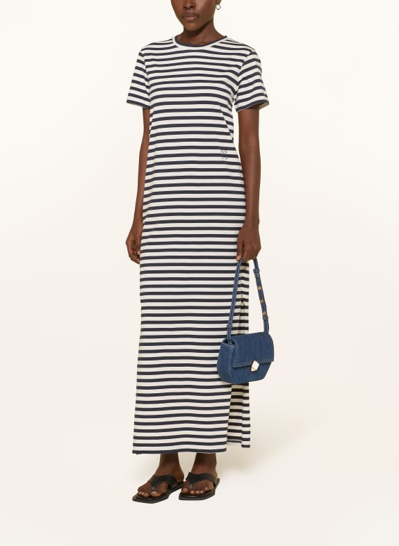 CLOSED Jerseykleid WEISS / DUNKELBLAU