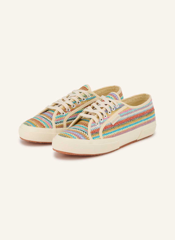 SUPERGA Sneaker 2750 RAFFIA WEISS / HELLLILA / HELLROT