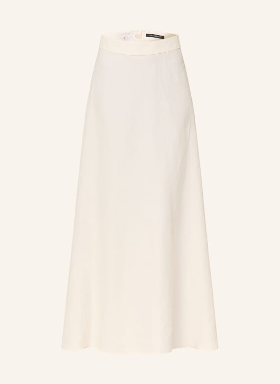 LUISA CERANO Sukně z lnu KRÉMOVÁ