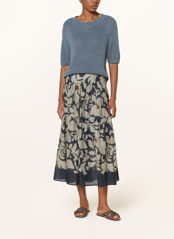 LUISA CERANO Rok DONKERBLAUW / OLIJF / LICHTGROEN