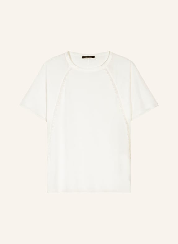 LUISA CERANO Bluzka z mieszanki materiałów BIAŁY