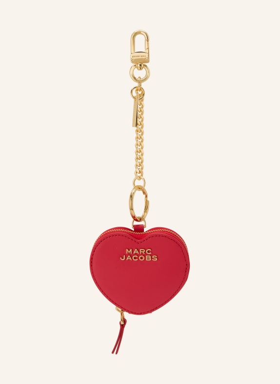 MARC JACOBS Breloczek do torebki THE HEART POUCH BAG CHARM CZERWONY / ZŁOTY