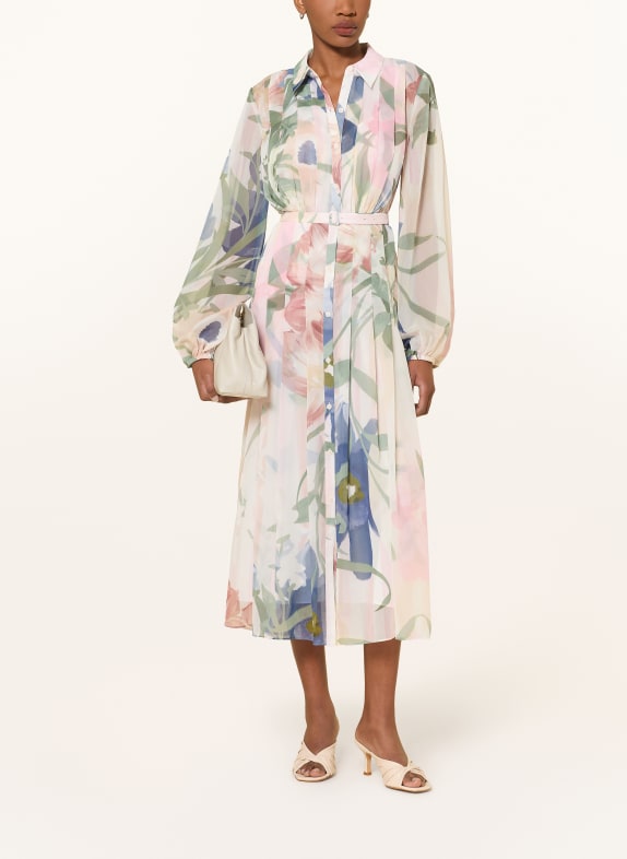 TED BAKER Robe chemise ARNIA à plis BLANC / ROSE / BLEU