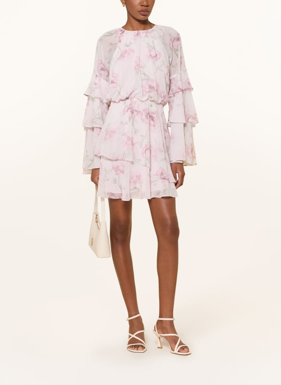 TED BAKER Cocktailkleid mit Volants HELLROSA / ROSÉ / GRÜN